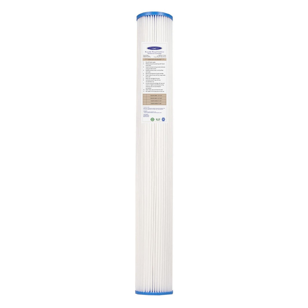 Crystal Quest sediment prefilter cartridge, model CQE-RC-04015